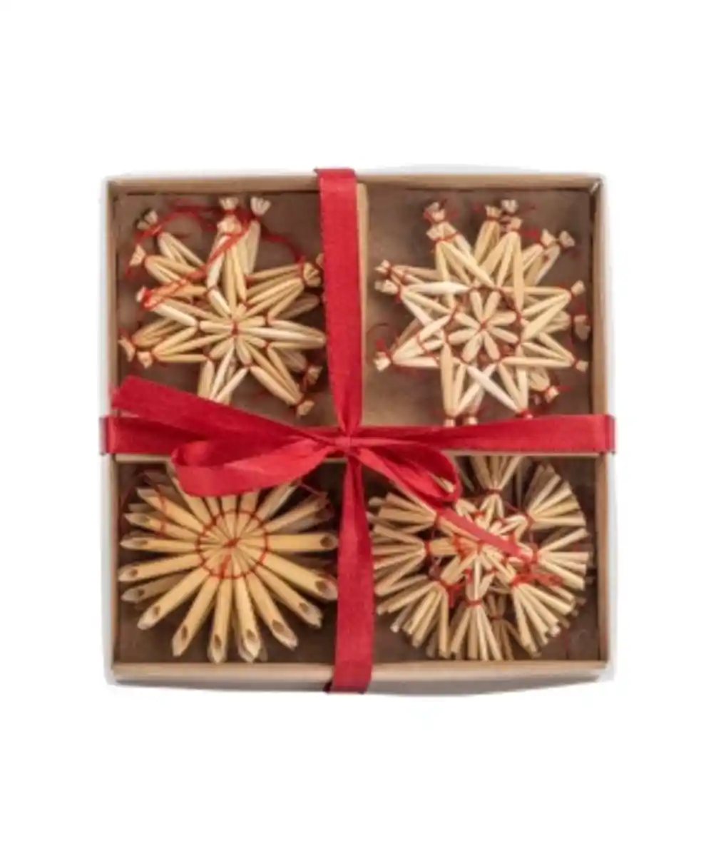 Bild 1 von Deko-Strohsterne Weihnachten, 12-tlg. Set, naturfarben