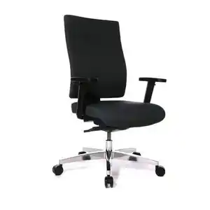 Topstar Drehstuhl, Schwarz, Alu, Textil, Drehkreuz, 50x106-122x46-51 cm, Lga, Made in Germany, Stoffauswahl, ergonomische Rückenlehne, Arbeitszimmer, Bürostühle, Drehstühle