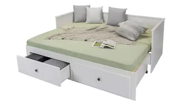 Bild 2 von Tagesbett mit Ausziehfunktion ¦ weiß ¦ Maße (cm): B: 96 H: 75 Betten > Bettgestelle - Möbel Kraft