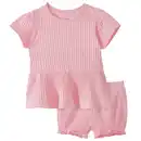 Bild 1 von Newborn T-Shirt und Shorts in Rippstruktur ROSA