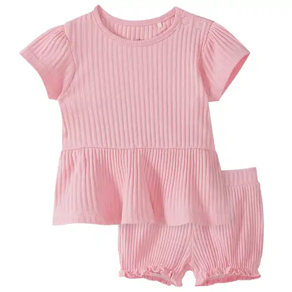 Bild 1 von Newborn T-Shirt und Shorts in Rippstruktur ROSA