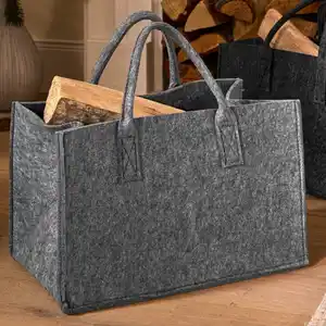 Filz-Tasche mit Tragegriff, ca. 40x25x25cm, Light-gray