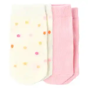 2 Paar Newborn Socken im Set WEISS / ROSA