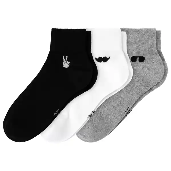 Bild 1 von 3 Paar Herren Sneaker-Socken knöchelhoch WEISS