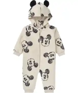 Mickey Mouse Fleece-Schlafanzug, Kapuze, hellgrau