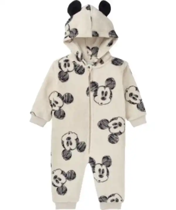 Bild 1 von Mickey Mouse Fleece-Schlafanzug, Kapuze, hellgrau