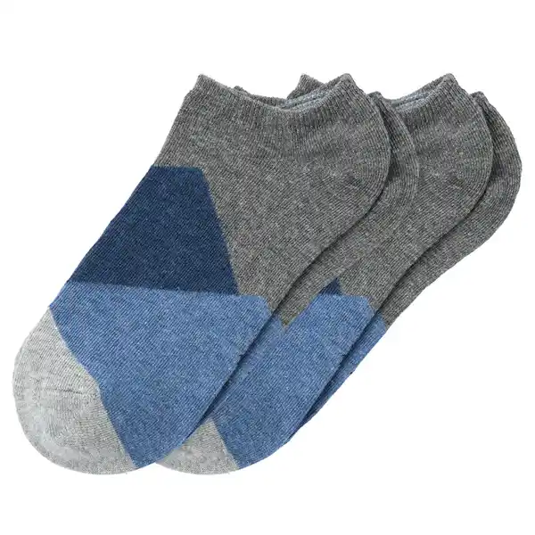 Bild 1 von 2 Paar Herren Sneaker-Socken im Set GRAU / BLAU / DUNKELBLAU