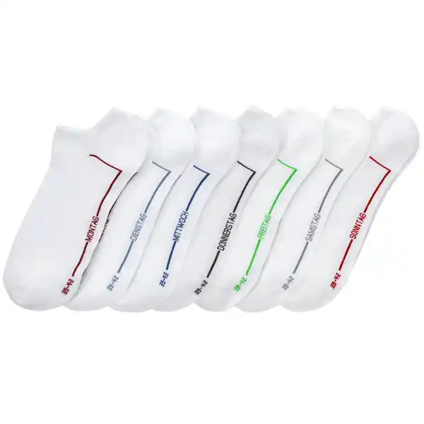 Bild 1 von 7 Paar Herren Sneaker-Socken in Unifarben WEISS