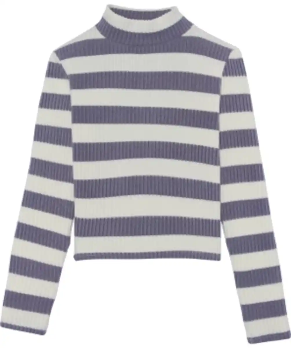 Bild 1 von Rollkragenpullover, Y.F.K., schmale Passform, offwhite gestreift