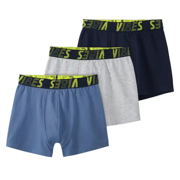 Bild 1 von 3 Jungen Boxer im Set BLAU / DUNKELBLAU / HELLGRAU