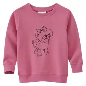 Mädchen Sweatshirt mit Hunde-Print DUNKELROSA