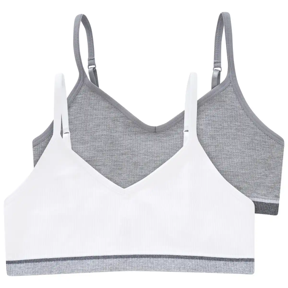 Bild 1 von 3 Mädchen Bustiers mit Rippstruktur WEISS / GRAU