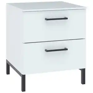 Novel Nachtschrank Primolar Garda, Weiß, Metall, 2 Schubladen, 42x51x41 cm, Typenauswahl, Soft-Close-System, Schlafzimmer, Nachttische