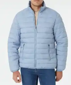 Steppjacke mit Stehkragen, X-Mail, Reißverschluss, blau