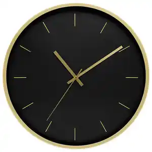 Wanduhr Kelly Ø ca. 50,8cm, Schwarz, Goldfarben