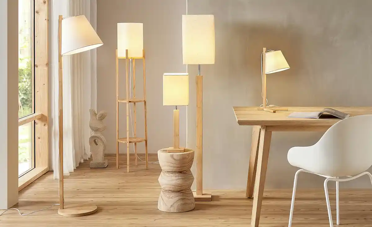 Bild 2 von KHG Stehleuchte, 1-flammig, Bambus mit Ablage