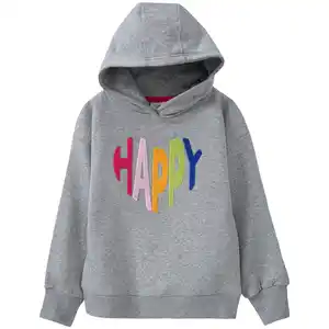 Mädchen Hoodie mit Schriftzug HELLGRAU