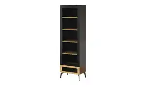 Vitrine ¦ schwarz ¦ Maße (cm): B: 60 H: 200 T: 40 Kommoden & Sideboards > Vitrinen - Möbel Kraft