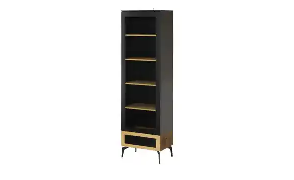 Bild 1 von Vitrine ¦ schwarz ¦ Maße (cm): B: 60 H: 200 T: 40 Kommoden & Sideboards > Vitrinen - Möbel Kraft