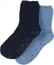 Bild 1 von Einfarbige Flauschsocken, 2er-Pack, Janina, blau