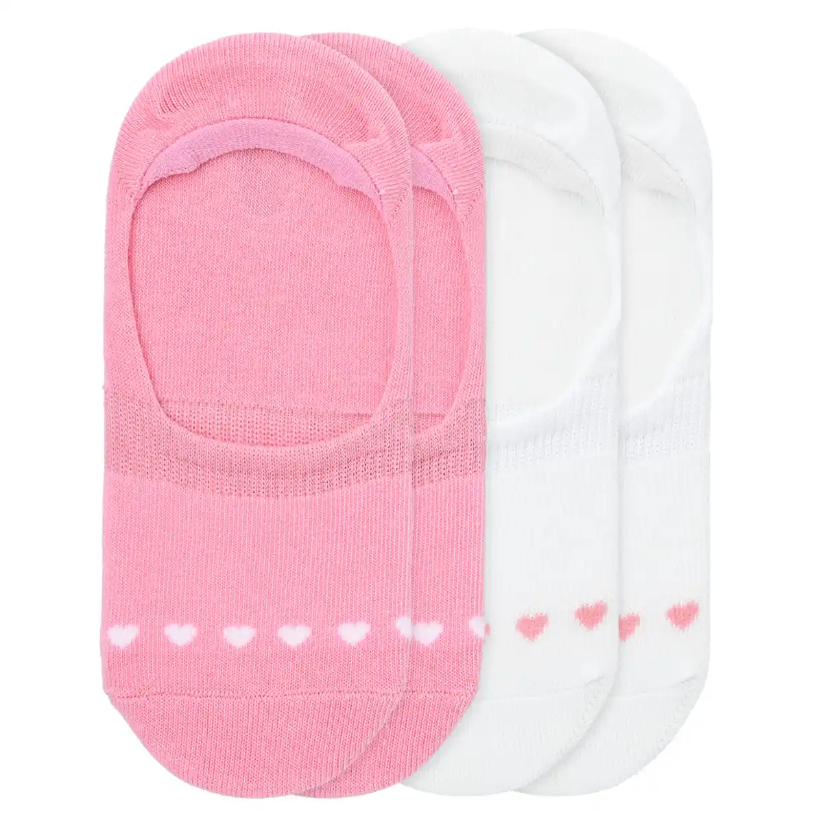 Bild 1 von 2 Paar Mädchen Füsslinge im Set WEISS / ROSA