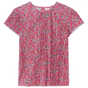 Mädchen Bluse mit Plissee-Struktur PINK / ROT