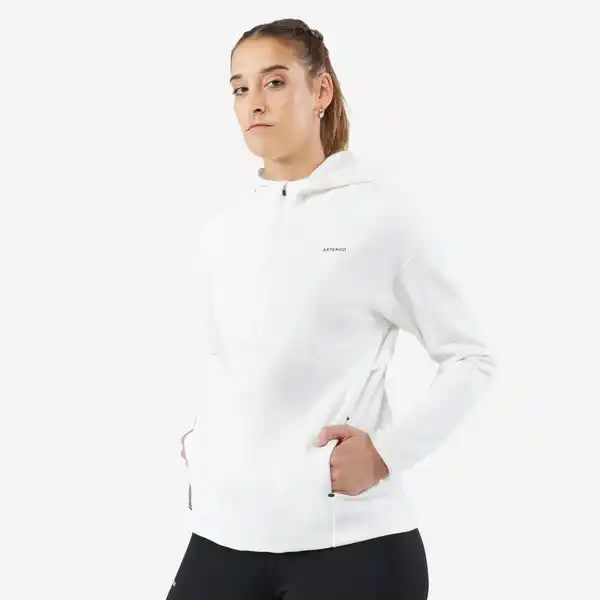 Bild 1 von Damen Tennis Sweatshirt Kapuze - Dry 900 weiss