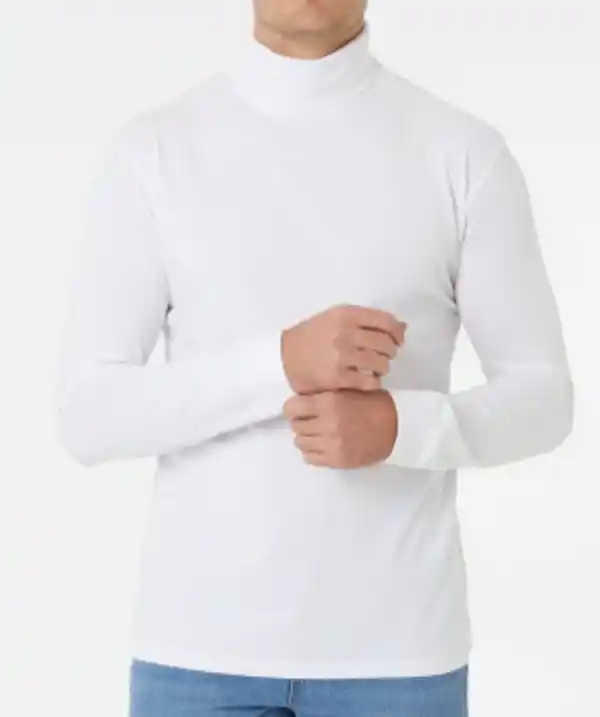 Bild 1 von Weißer Rollkragenpullover, X-Mail, gerader Saum, weiß