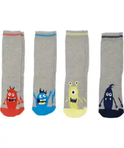 Socken, 4er-Pack, Ergee, verschiedene Designs, grau