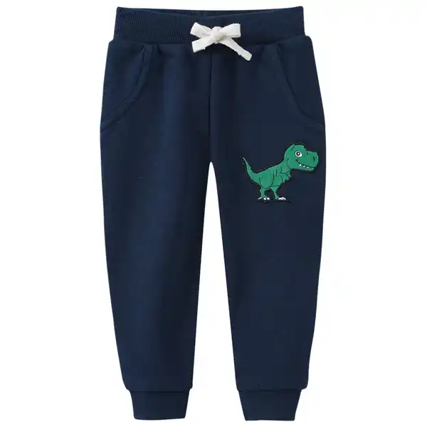 Bild 1 von Baby Jogginghose mit Dino-Applikation DUNKELBLAU