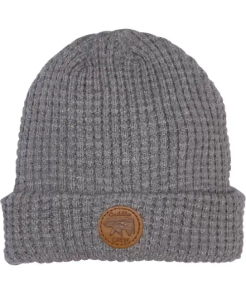 Bild 1 von Strickmütze mit Patch, Ergee, mit Umschlag, grau melange