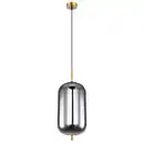 Bild 1 von GLOBO Retrofit Pendelleuchte Blacky messingfarbig /rauchfarbig 22x22cm H120cm