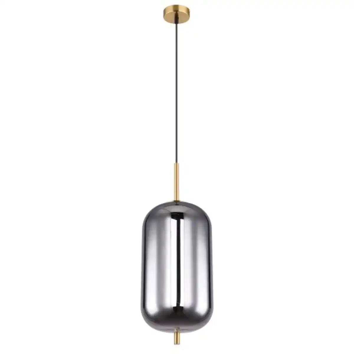 Bild 1 von GLOBO Retrofit Pendelleuchte Blacky messingfarbig /rauchfarbig 22x22cm H120cm