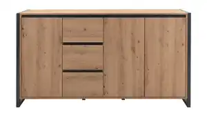 Kommode Artisan Eiche - anthrazit 160 cm 3 Türen - DENVER