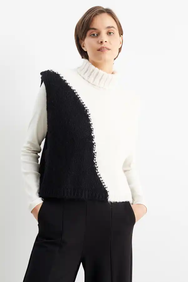 Bild 1 von C&A Strick-Poncho, Schwarz, Größe: 1 size
