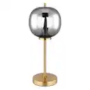 Bild 1 von GLOBO Retrofit Tischlampe Blacky messingfarbig /rauchfarbig 18,5x18,5cm H45cm