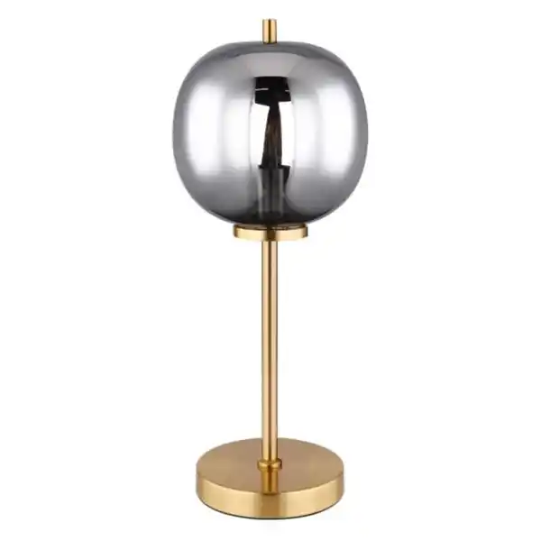 Bild 1 von GLOBO Retrofit Tischlampe Blacky messingfarbig /rauchfarbig 18,5x18,5cm H45cm