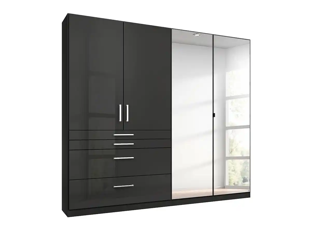 Bild 1 von Kleiderschrank mit Spiegel - hochglanz grau - 181 cm - rauch - HOMBURG
