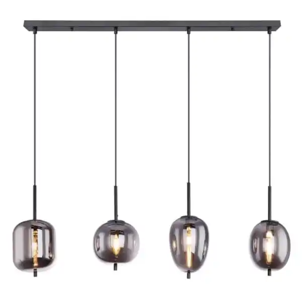 Bild 1 von GLOBO Retrofit Balkenpendel Blacky schwarz /rauchfarbig 110x18,5cm H120cm