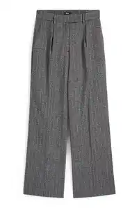 C&A Stoffhose-High Waist-Wide Leg-Nadelstreifen, Grau, Größe: 34