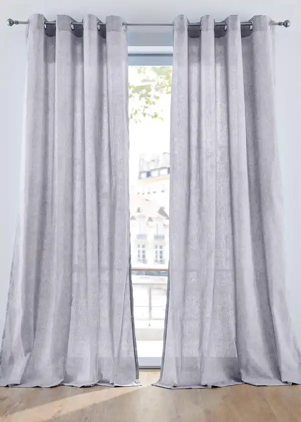Bild 1 von Blickdichter Vorhang mit Baumwolle (2er Pack), 1 (H/B: 145/135 cm), Grau