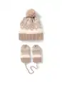 Bild 1 von C&A Set-Baby-Bommelmütze und-Fäustlinge-2 teilig, Beige, Größe: 46-47