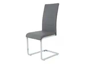 Schwingstuhl grau Freischwinger Lederlook - JOANA