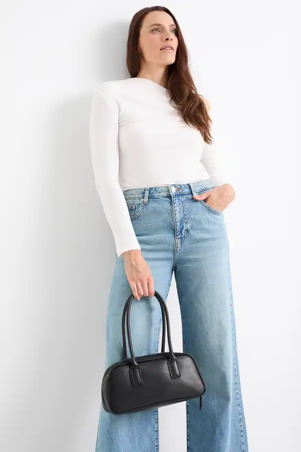 Bild 1 von C&A Schultertasche-Lederimitat, Schwarz, Größe: 1 size