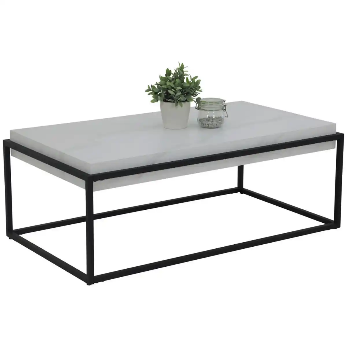 Bild 1 von Couchtisch Carlos weiß Marmor Nachbildung B/H/T: ca. 114x42x64 cm