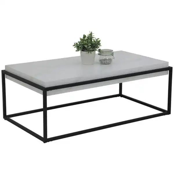 Bild 1 von Couchtisch Carlos weiß Marmor Nachbildung B/H/T: ca. 114x42x64 cm