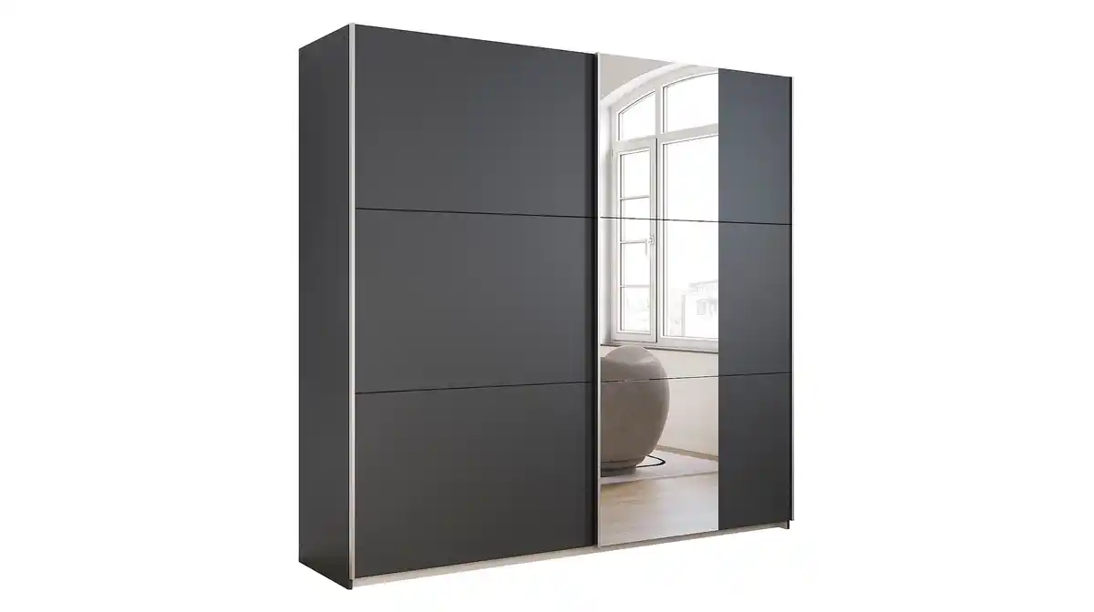 Bild 1 von Schwebetürenschrank grau Spiegel 218 cm - rauch - KRONACH
