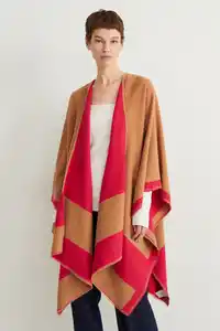C&A Poncho, Braun, Größe: 1 size