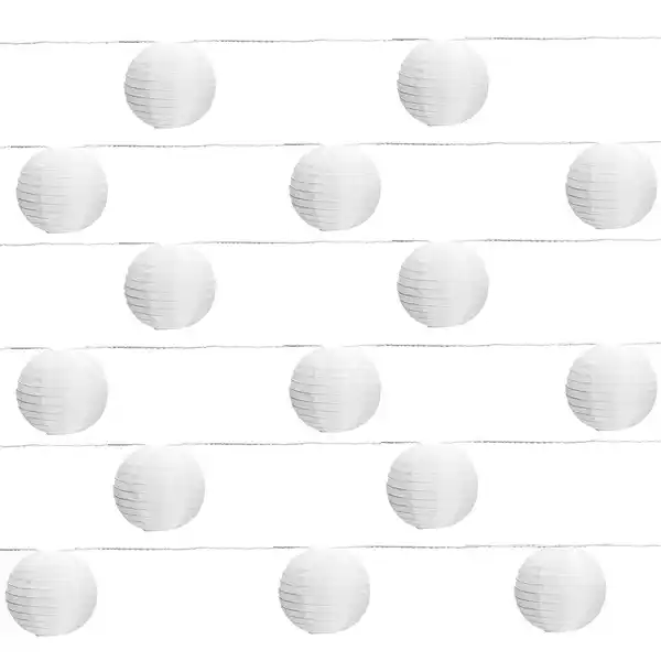 Bild 4 von AMARE LED Lichterkette mit 15 XXL Lampions mit 15 cm Durchmesser, strombetrieben mit 6 h Timer und I