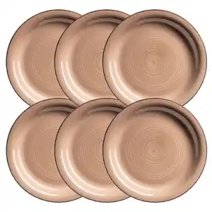 Teller flach 27 cm, 6-er Set, BEIGE